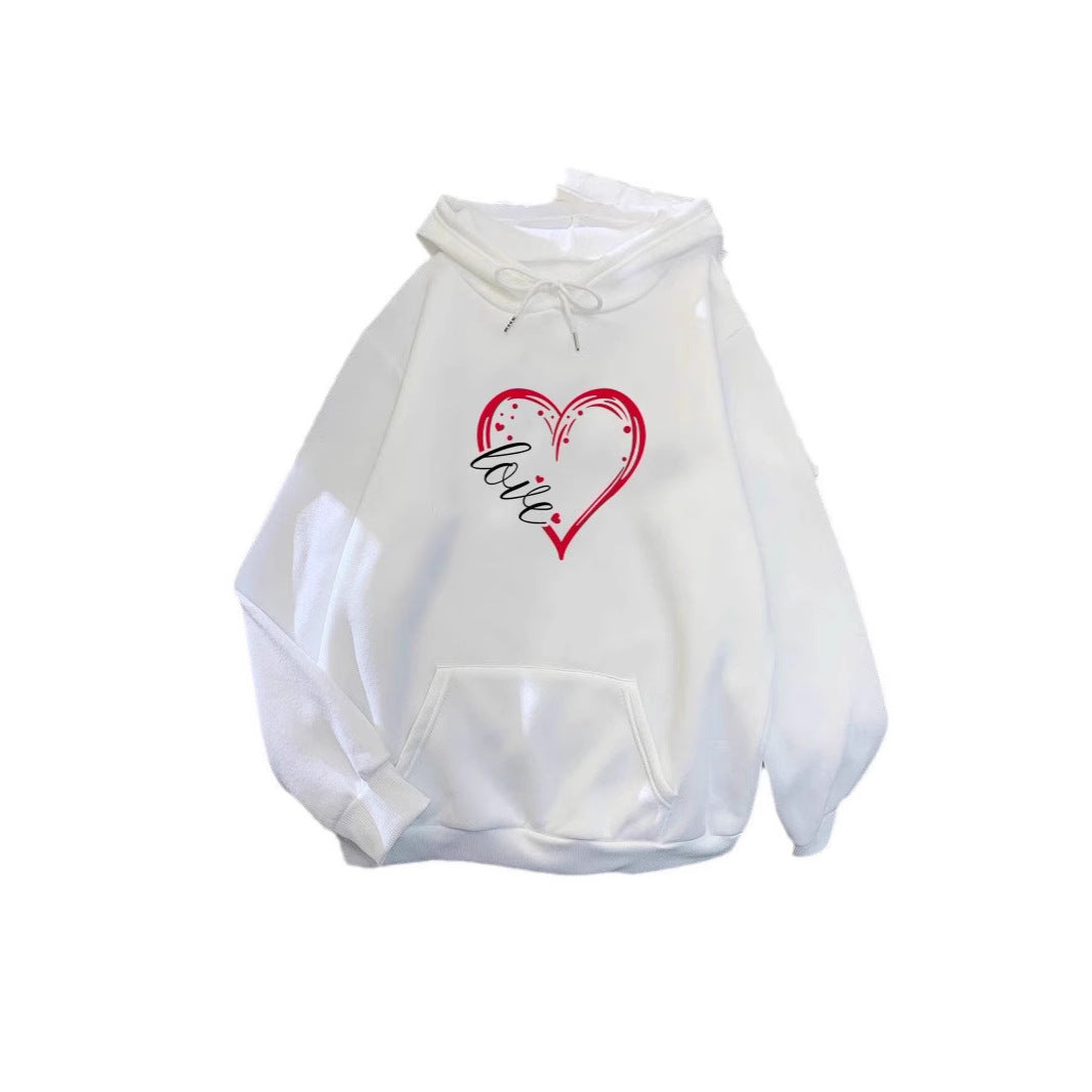 Damen Kapuzenpullover mit romantischem Herz-Design und hochwertigem Fleece Drune