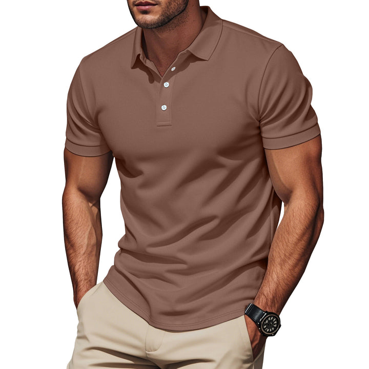 Herren nan Pima-Baumwoll-Polo mit Kentkragen, schmaler Silhouette und verstärkter Knopfleiste Drune