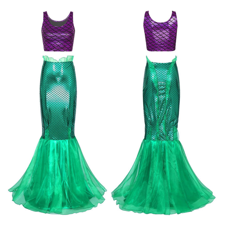 Damen Meerjungfrau-Kleid mit schimmerndem Oberteil und voluminösem Tüllrock Drune