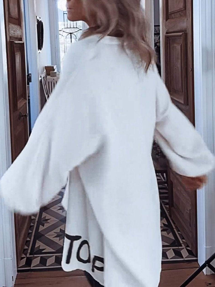Damen Oversize-Shirt mit tiefem V-Ausschnitt und voluminösen Ärmeln Drune