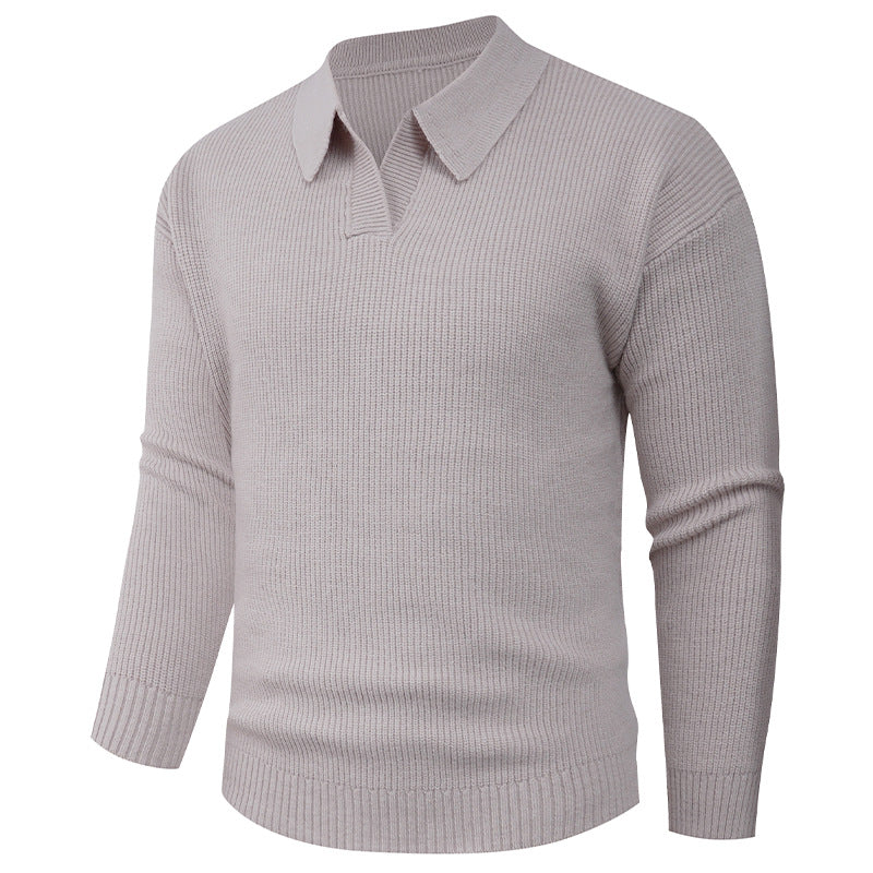 Herren lässiger Pullover mit modernem Kragen Drune