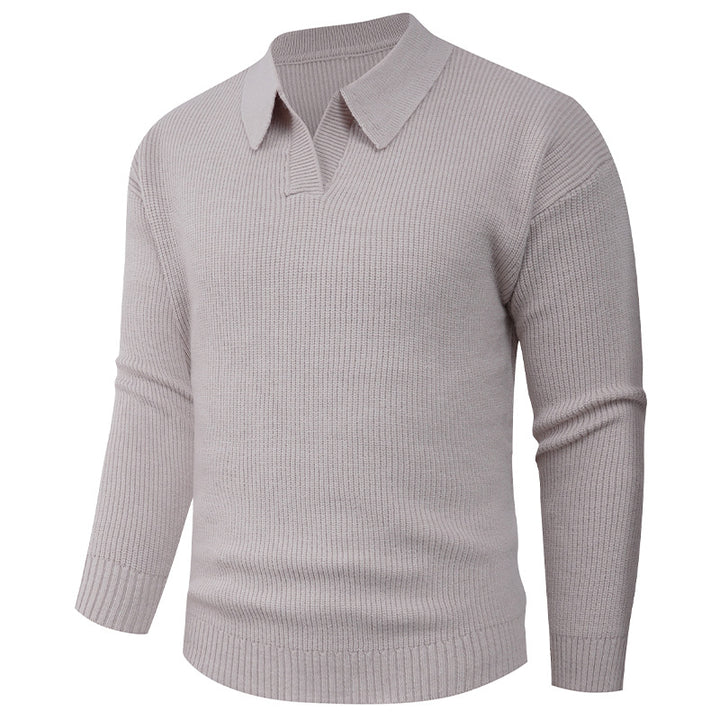 Herren lässiger Pullover mit modernem Kragen Drune