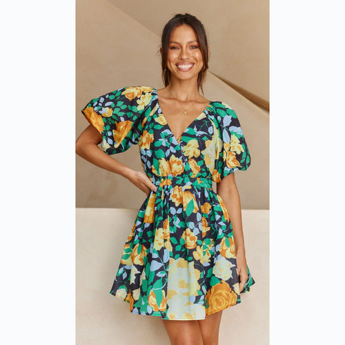 Damen Blumenkleid Drune