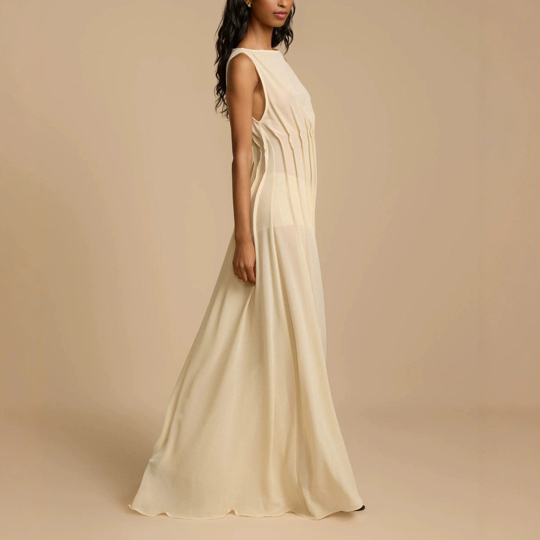 Damen Langes Abendkleid mit raffinierten Falten Drune