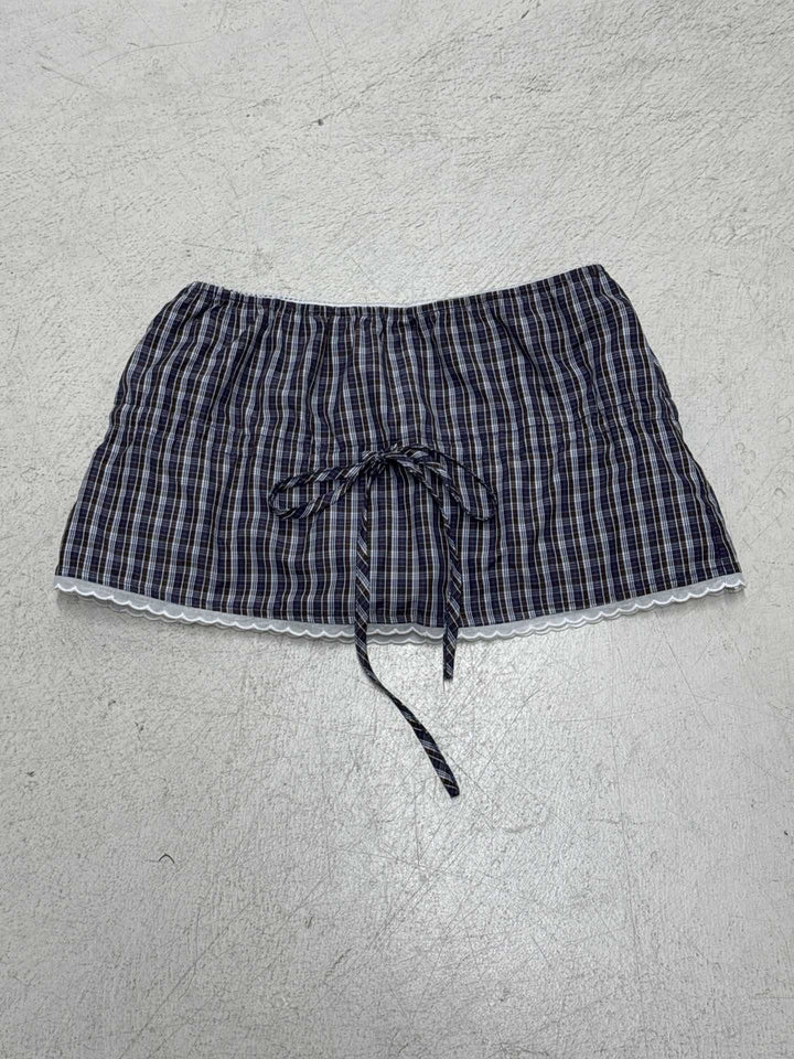 Damen lässiger Karorock mit adjustablem Bund Drune