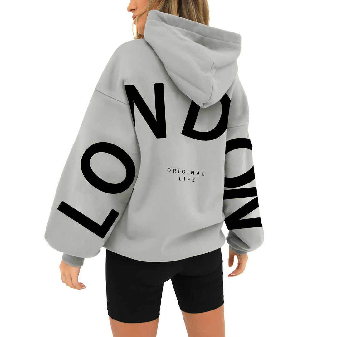 Damen oversized Hoodie mit trendigem London-Print Drune