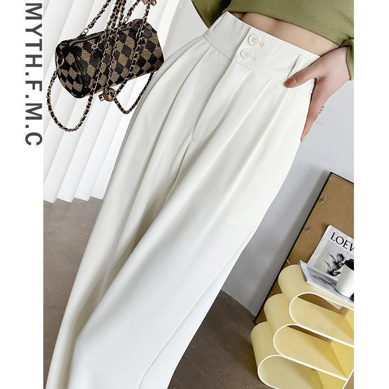 Damen klassische Taillenhose mit elegantem Faltenwurf Drune