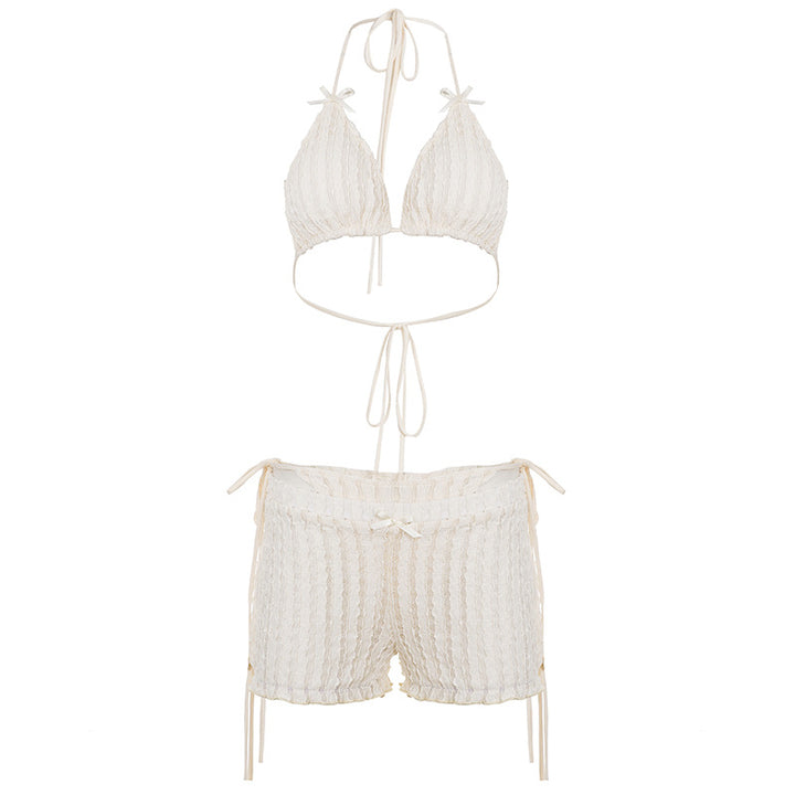 Damen Badeanzug Set mit Spitzen-Details und verstellbaren Trägern Drune