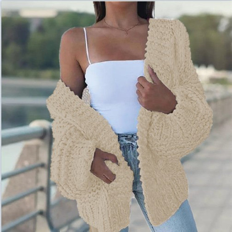 Damen Grobstrick-Cardigan mit oversized Passform und lässigem Design Drune