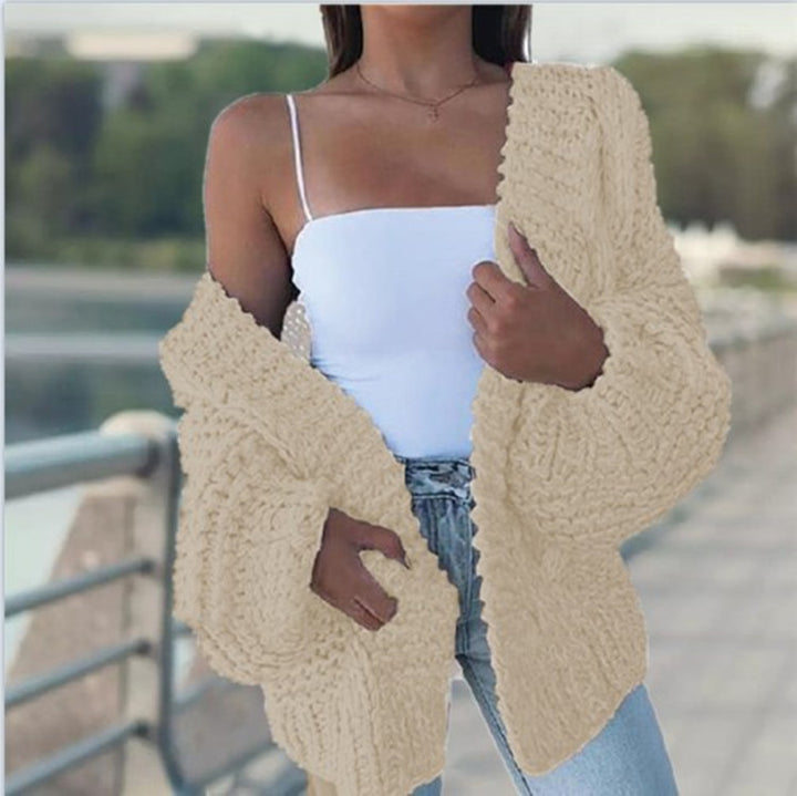 Damen Grobstrick-Cardigan mit oversized Passform und lässigem Design Drune