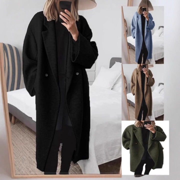 Damen Oversized Wollmantel mit klassischem Revers Drune