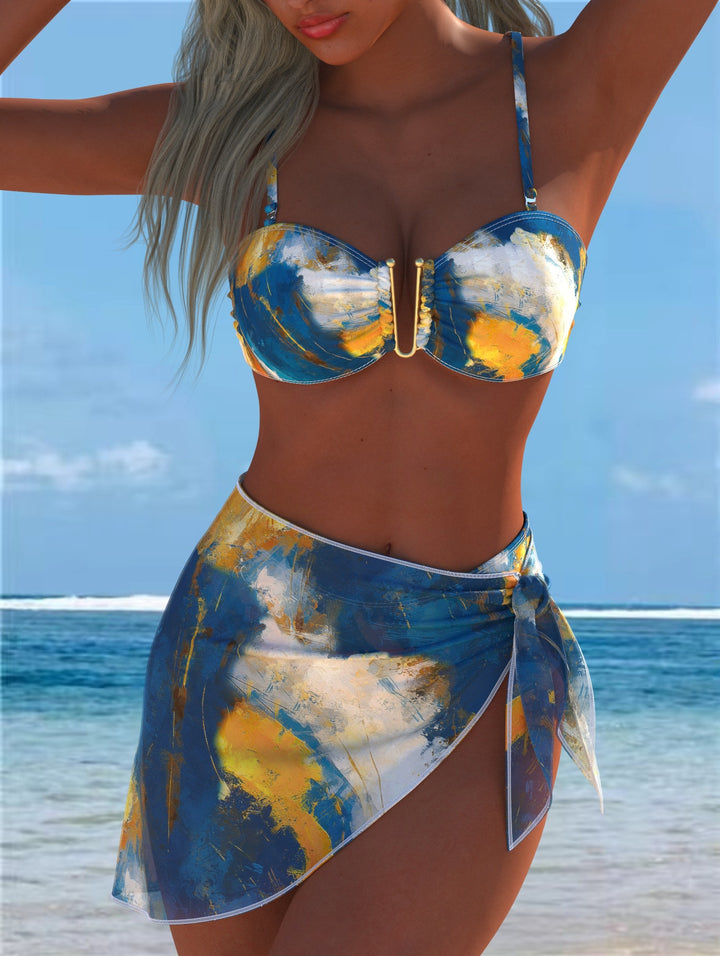 Damen Bikini-Set mit elegantem Balconette-Oberteil und modischem Wickelrock Drune