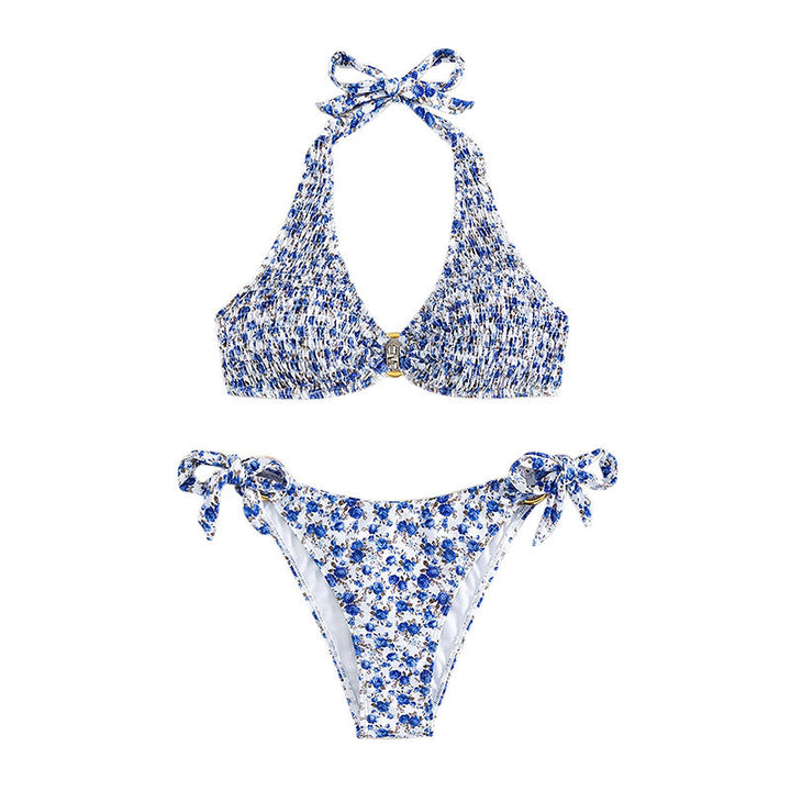 Damen Triangel-Bikini mit verspielten Rüschendetails und elegantem Knotendesign Drune