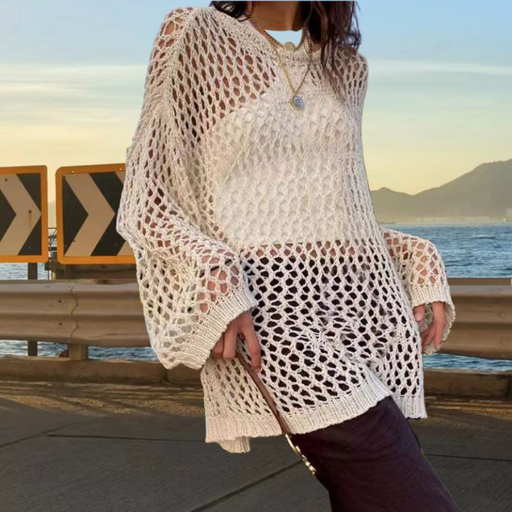 Damen Netzpullover im urbanen Stil mit lockerer Passform Drune