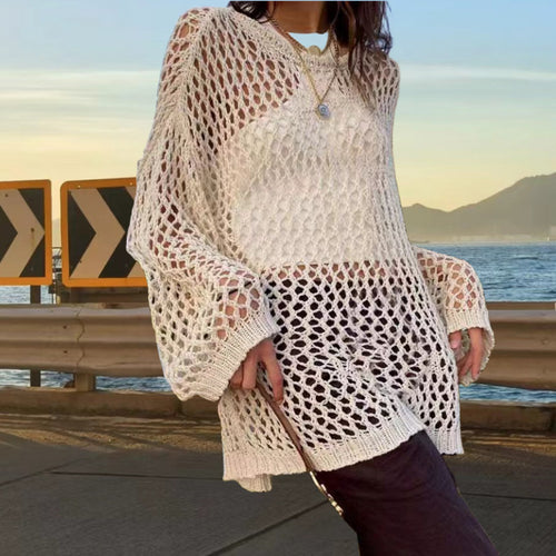 Damen Netzpullover im urbanen Stil mit lockerer Passform Drune