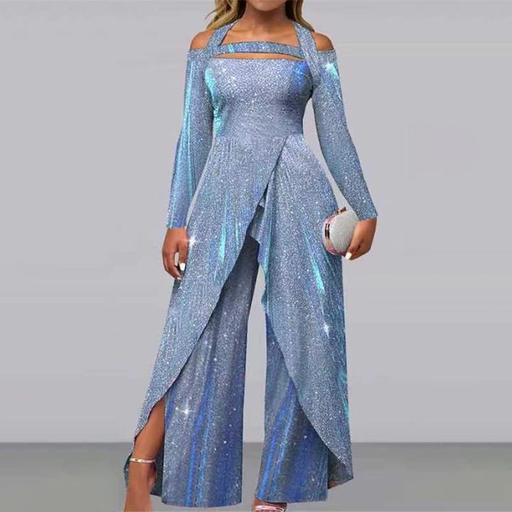 Damen Glamouröser Jumpsuit mit schimmerndem Paillettenbesatz und eleganten Cut-Outs Drune