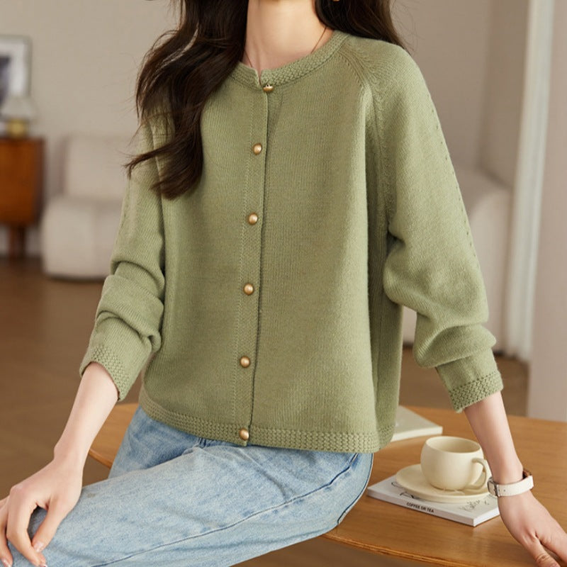 Damen Strickjacke mit Knöpfen Drune