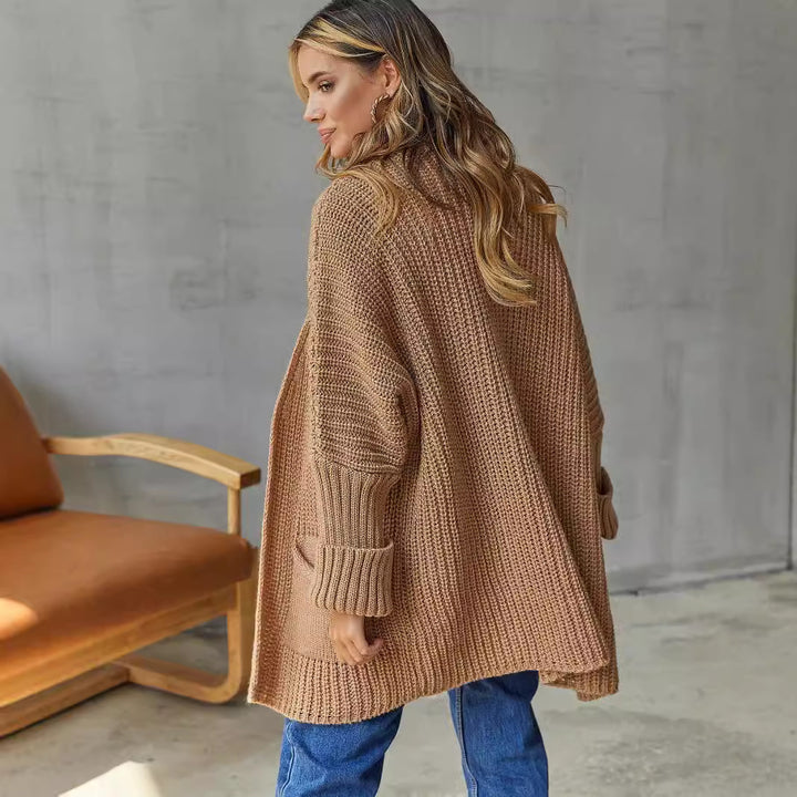 Damen Strickjacke mit tiefem V-Ausschnitt und praktischen Taschen Drune