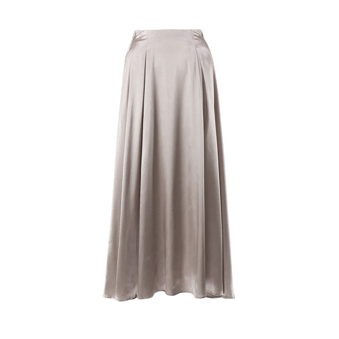 Damen Eleganter Maxirock aus fließendem Satin Drune