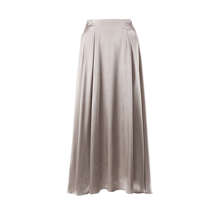 Damen Eleganter Maxirock aus fließendem Satin Drune