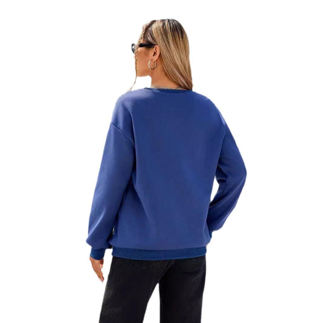 Damen Sweatshirt mit künstlerischem Schriftzug und lässigem Schnitt Drune