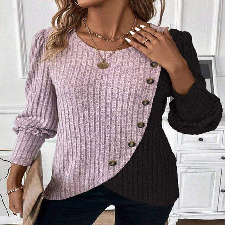 Damen Pullover mit asymmetrischem Schnitt und Knopfdetails Drune