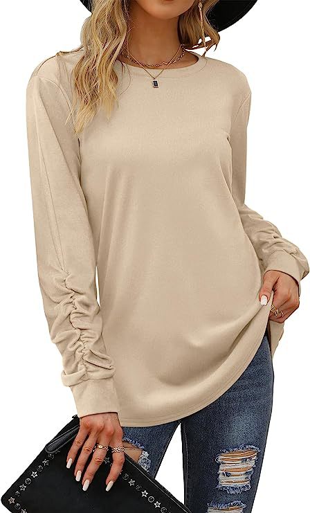 Damen lässiges Langarmshirt aus weichem Baumwollmix Drune