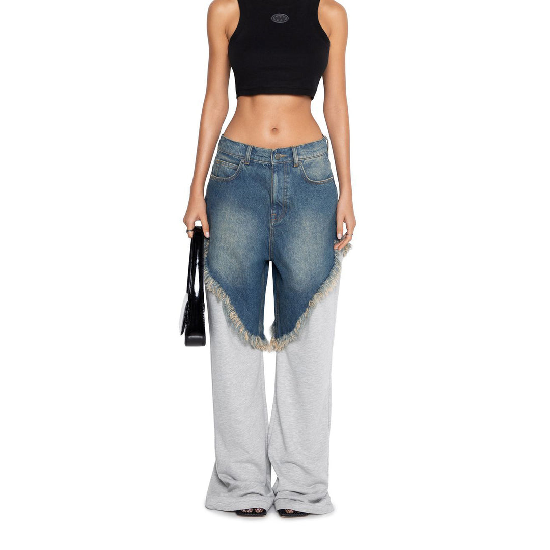 Damen Oversized Jeans mit einzigartigen Fransen-Details und modernem Schnitt Drune