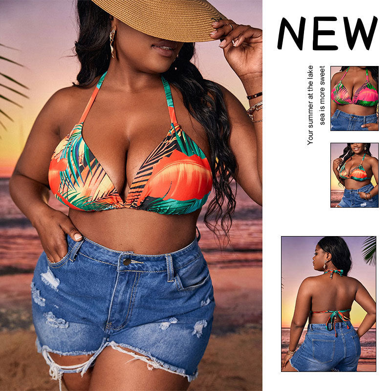 Damen Triangel-Bikini mit floralem Design Drune