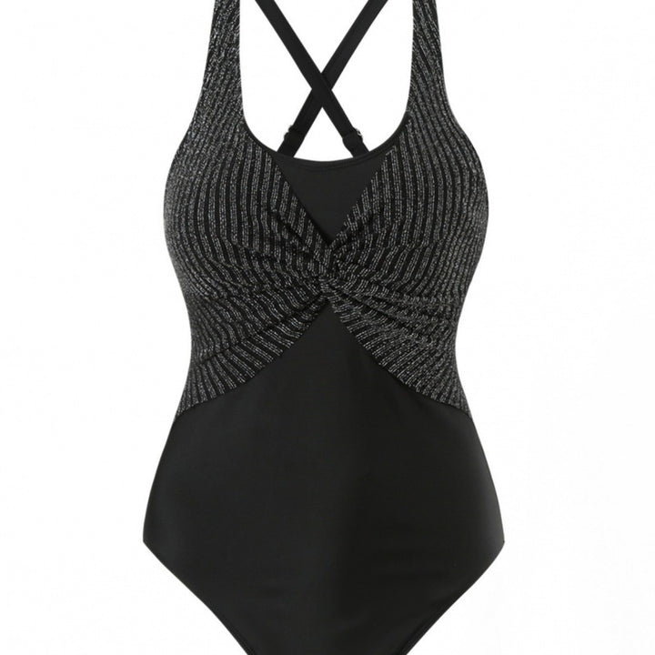 Damen Einteiler Badeanzug mit elegantem Wickeldesign Drune