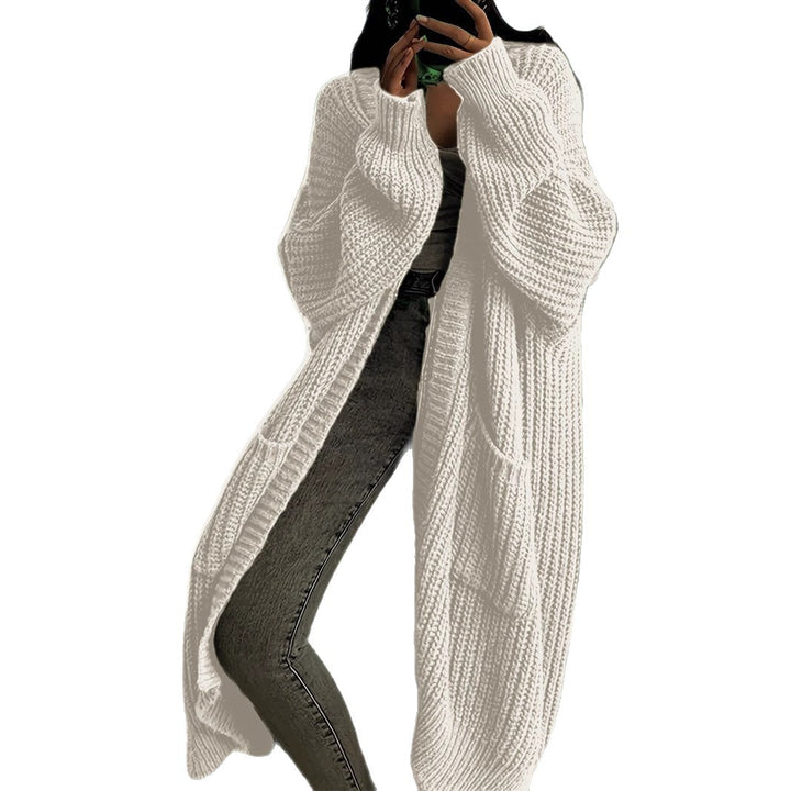 Damen Langer Strickcardigan mit seitlichen Taschen und lässigem Schnitt Drune