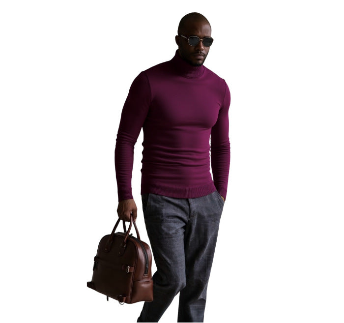 Herren rollkragen pullover mit feiner Struktur Drune