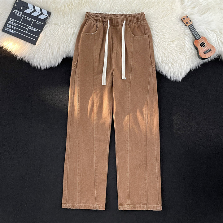 Damen lässige Freizeithose mit elastischem Bund und praktischen Taschen Drune