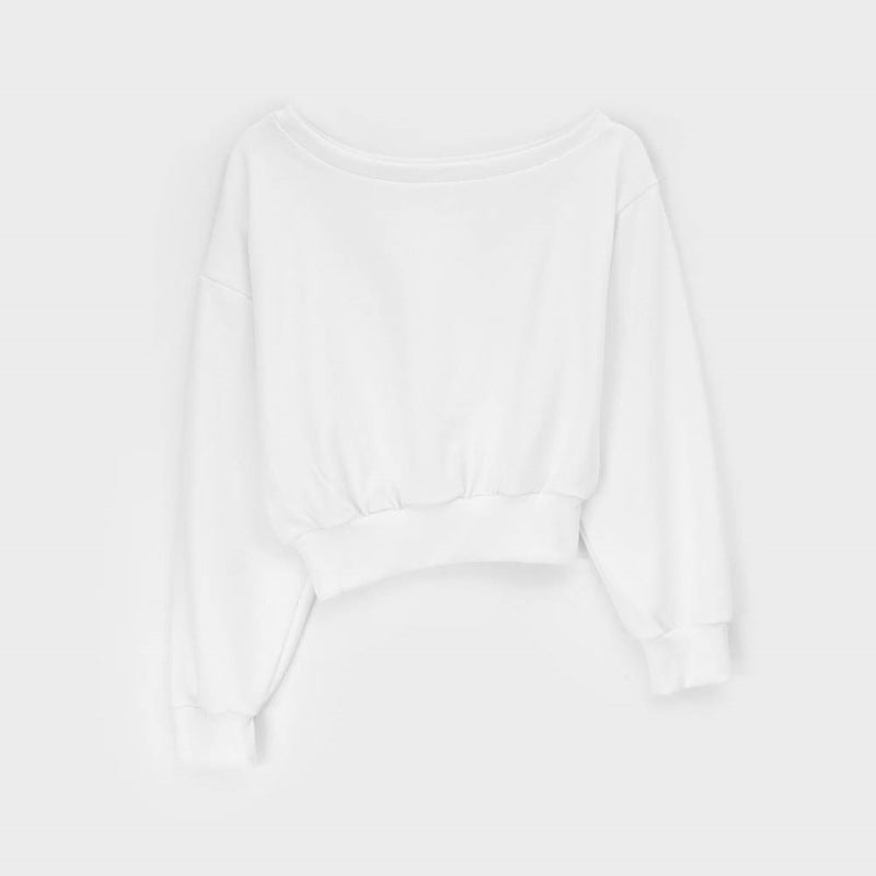 Damen lässiger Pullover mit asymmetrischem Ausschnitt Drune
