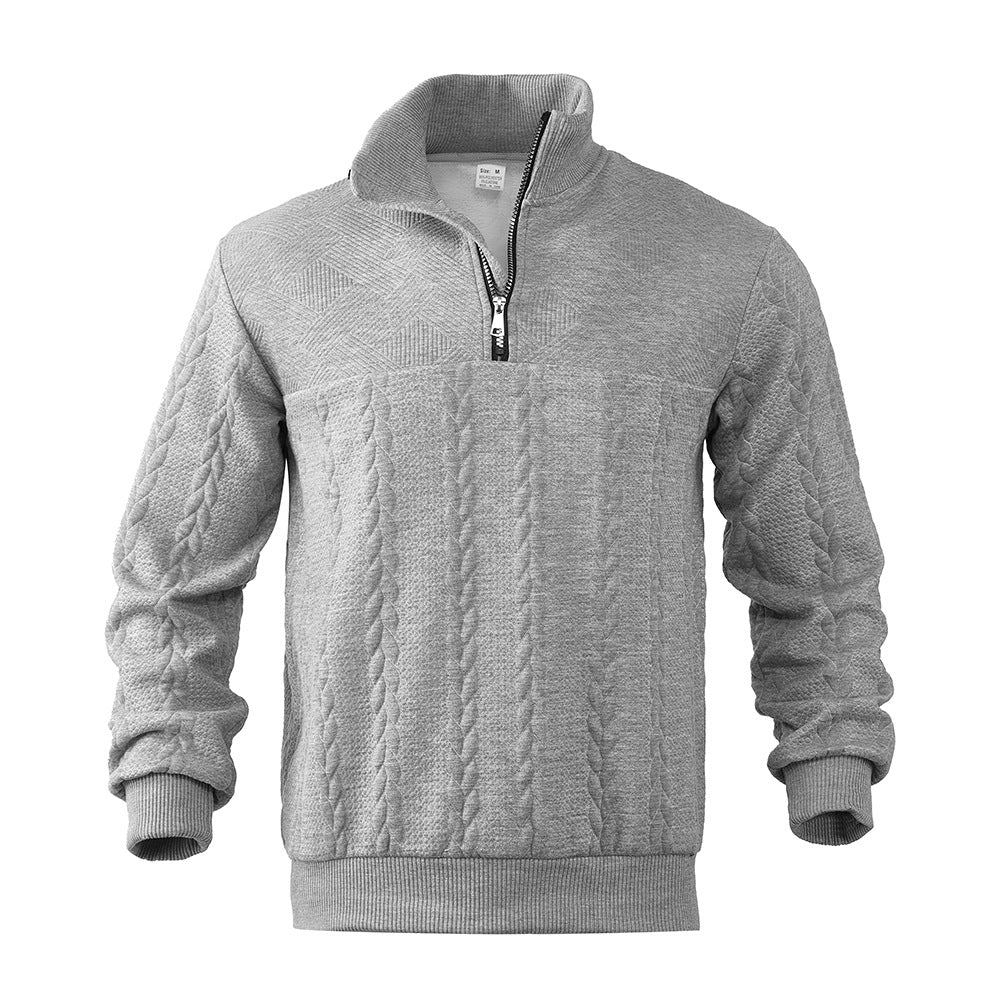 Herren Pullover mit strukturierter Optik und hohem Kragen Drune