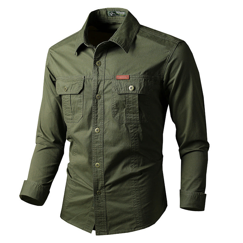 Herren nan leichte Overshirt-Jacke mit Klappbrusttaschen und klassischem Hemdkragen Drune