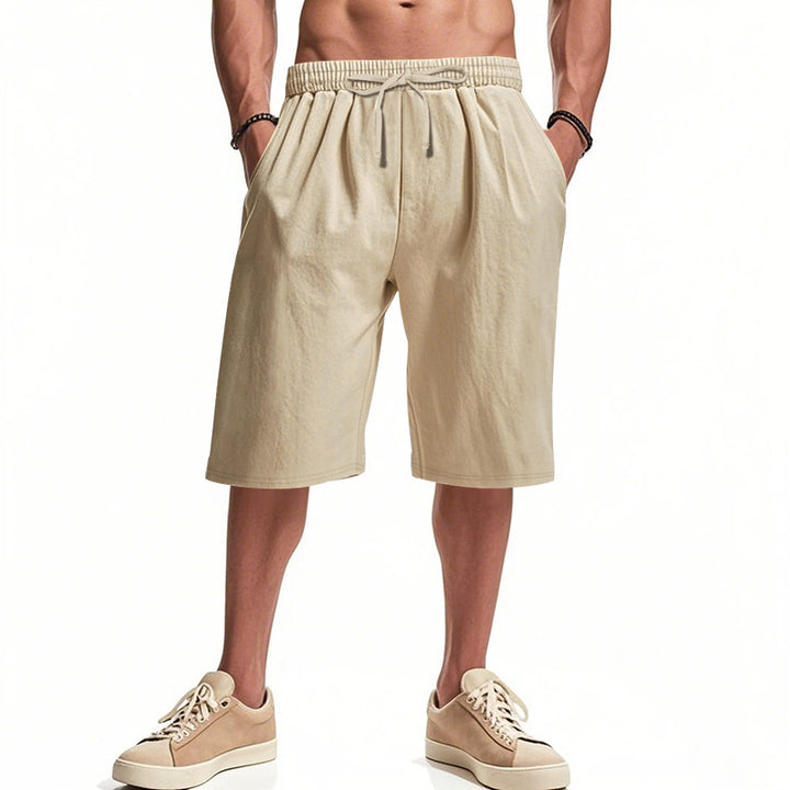Herren nan lässige Bermudashorts aus Baumwollmix mit elastischem Bund Kordelzug und Seitentaschen Drune