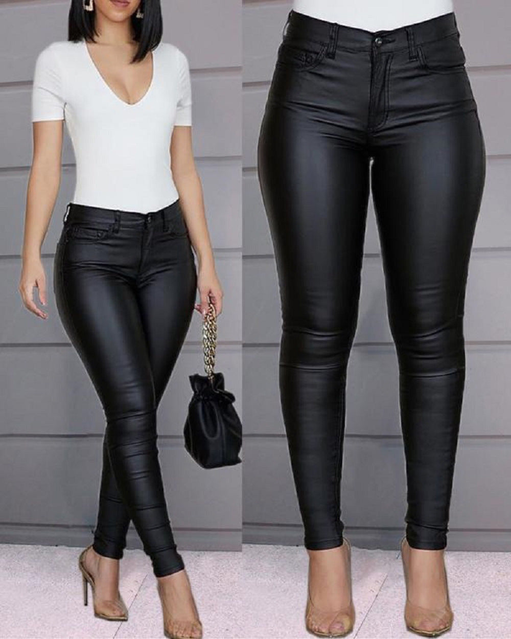 Damen Hochwertige Kunstleder-Hose im Skinny Fit Drune