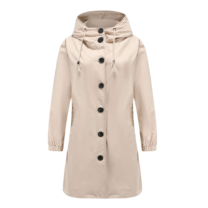 Damen modische Übergangsjacke mit verstellbarer Kapuze und praktischen Taschen Drune