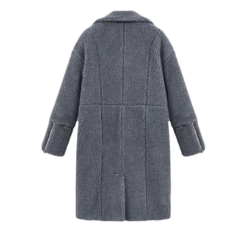 Damen kuschelige Fleecejacke mit Reverskragen und praktischen Taschen Drune