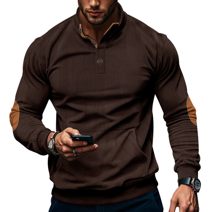 Herren Sportlicher Pullover mit praktischem Knopfverschluss und komfortablem Schnitt Drune