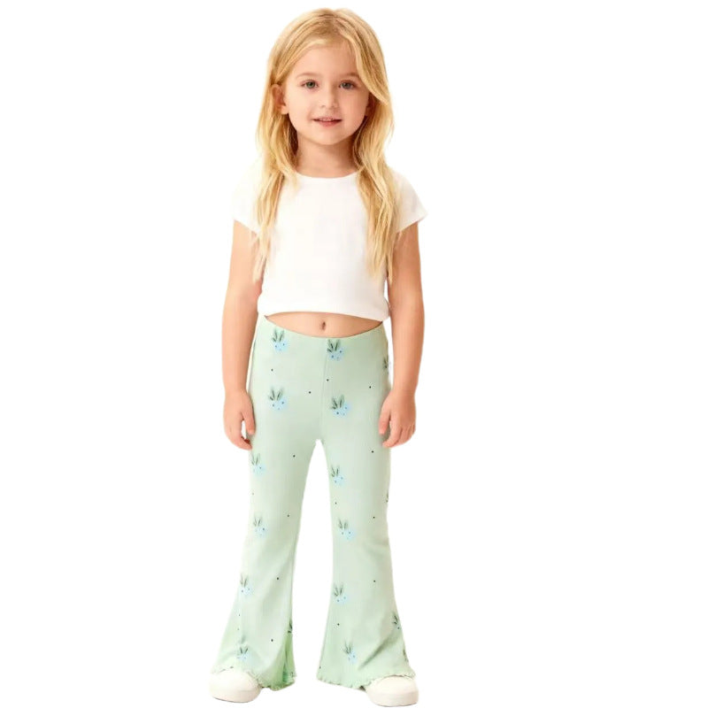 Mädchen Flared Leggings mit buntem Blumenmuster Drune