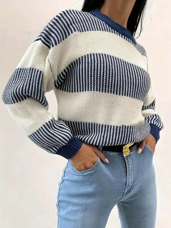 Damen Strickpullover mit modernen Blockstreifen Drune