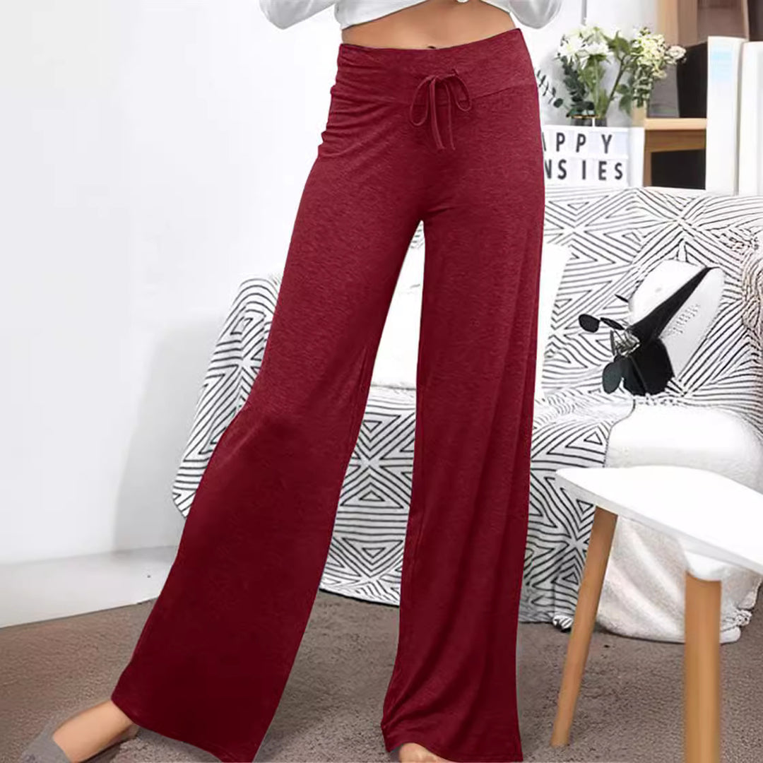 Damen Weite Freizeithose mit elastischem Bund und verstellbarem Kordelzug Drune