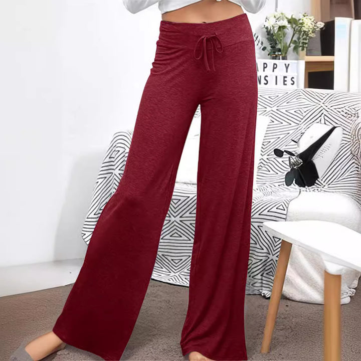 Damen Weite Freizeithose mit elastischem Bund und verstellbarem Kordelzug Drune