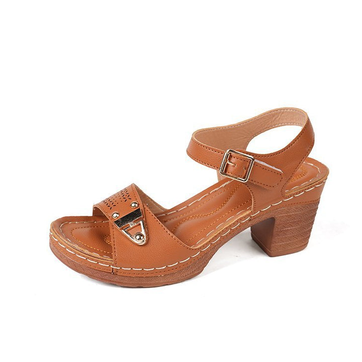 Damen elegante Keilsandaletten mit verzierten Riemen Drune