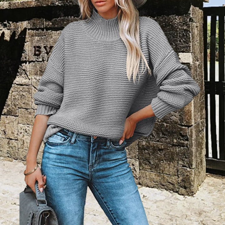 Damen Grobstrickpullover mit hohem Kragen und lässigem Oversized-Schnitt Drune