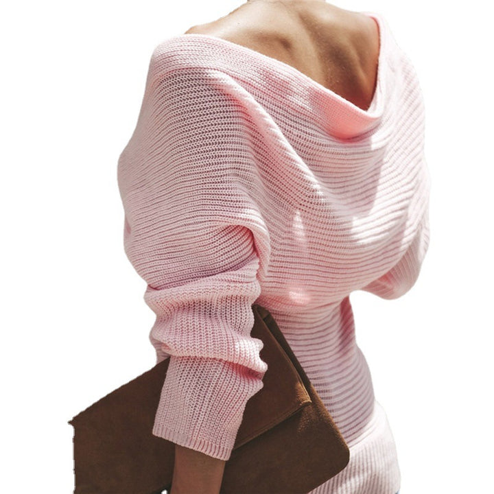 Damen Strickpullover mit Off-Shoulder-Design und eleganter Wickeloptik Drune