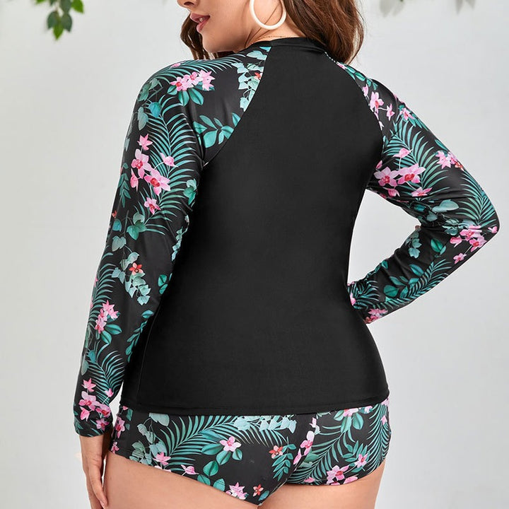 Damen UV-Schutz Schwimmanzug mit floralem Langarmoberteil Drune