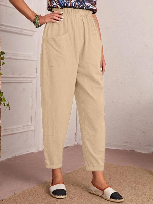 Damen Bequeme Chino-Hose mit elastischem Bund und praktischen Taschen Drune